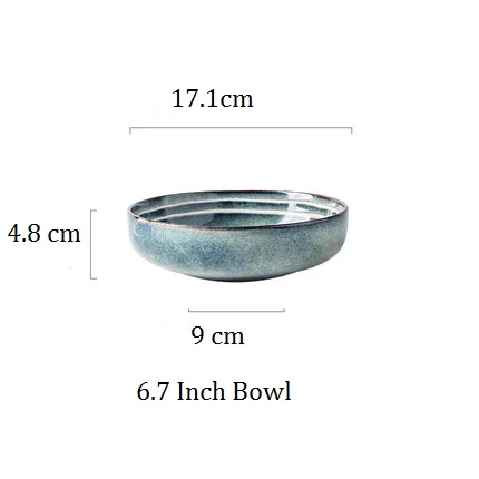 NIMITIME скандинавском стиле керамические западные стейк тарелка блюдо рисовая чаша домашняя чашка для воды кружка посуда - Цвет: 6.7 Inch  Bowl