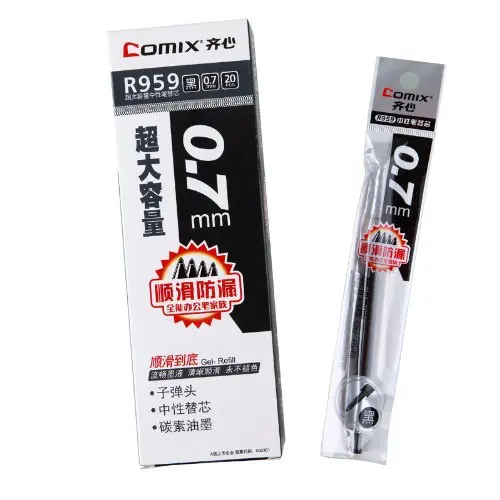 

COMIX R959 Large Capacity Commercial Writing Supplies > Pen refill Refills, 0.7mm, 20 PCS Black