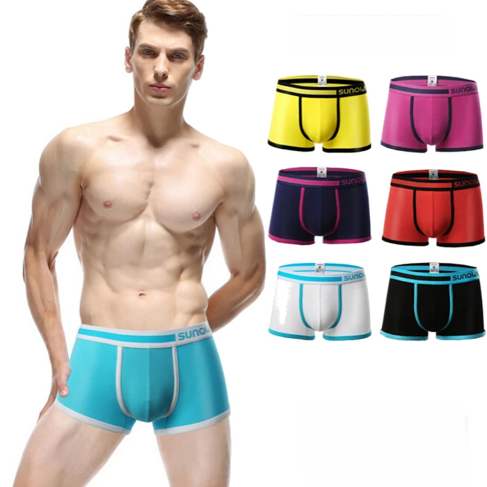 5 pcs lot solid color men lycra cotton men boxer special unique color
