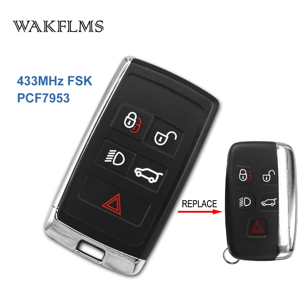 Only Shell OEM Modified 5 Buttons 433MHz PCF7953 Chip Car Key Keyless ...