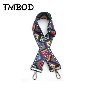 

New 2019 Interchangeable Plaid Striped Nylon Triangle Shoulder Strap Adjusted Woven Trim Strap Classic Strap Belts j096