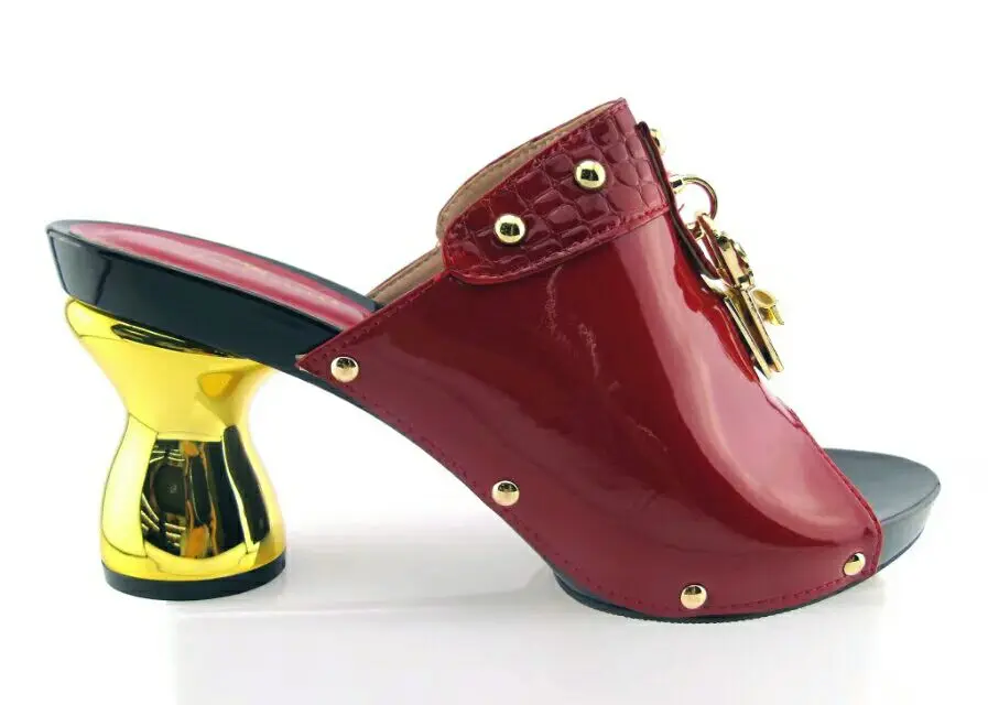 

doershow Latest design lady sandal with crystal for party high quality Italian Shoes African high heel shoes for wedding !HTX1-9