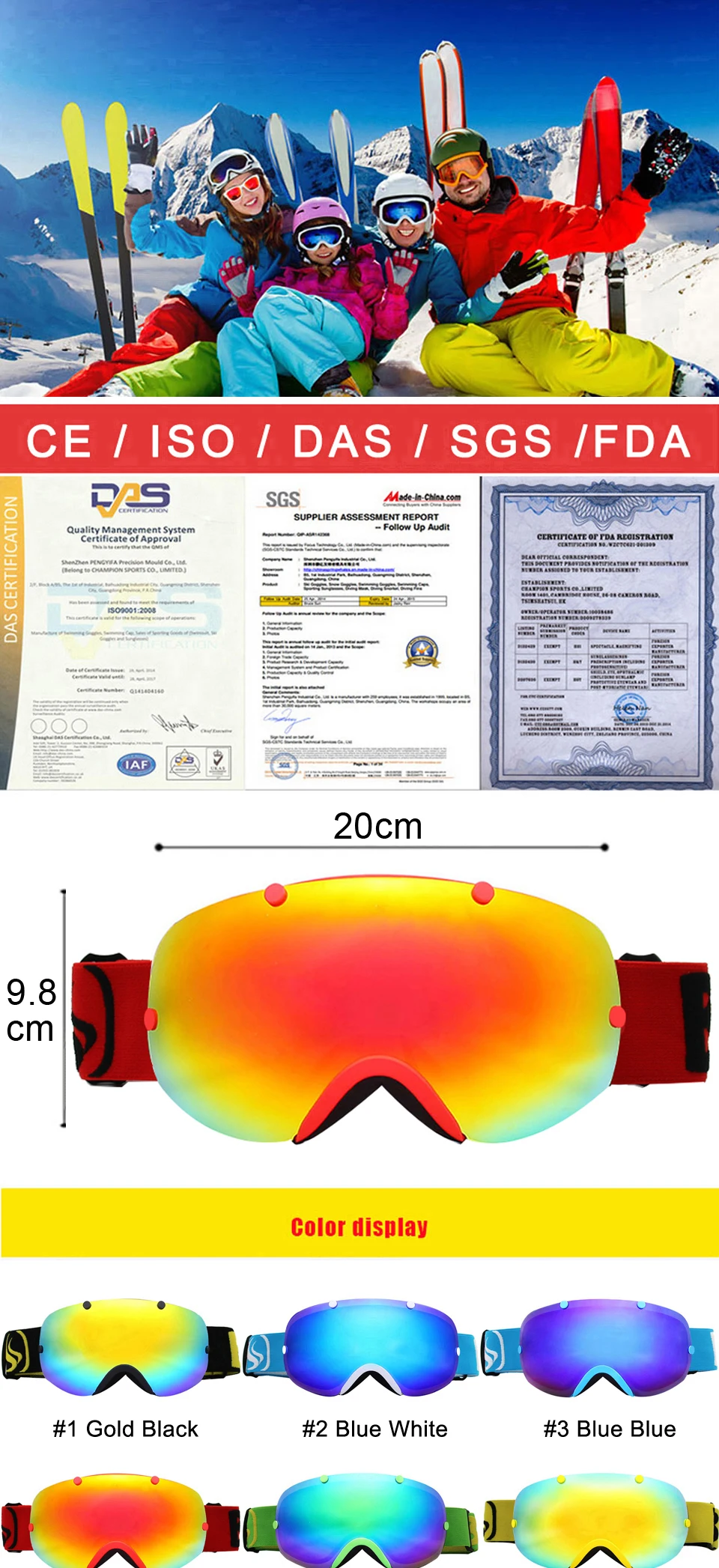 Двойной лыжные очки с линзами Анти-туман Spherica лыжные очки UV400 занятий сноубордом, лыжами на снежную погоду для мотокросса очки для мужчин женщин лыжные очки