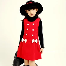 Новинка года; сезон осень-зима; школьные наряды для девочек; платье без рукавов; хлопковое шерстяное платье для девочек-подростков; платье для малышей детей студентов