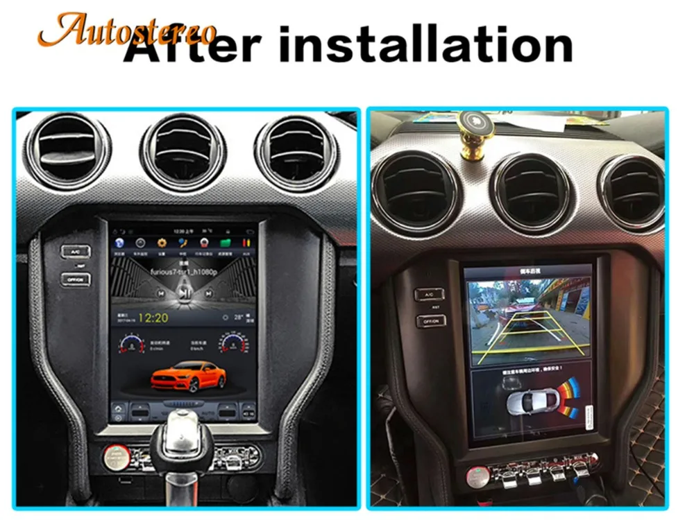 Best Android 7 Tesla style Car GPS Navigation For Ford Mustang 2015+ stereo headunit multimedia radio tape recorder IPS No DVD player 1