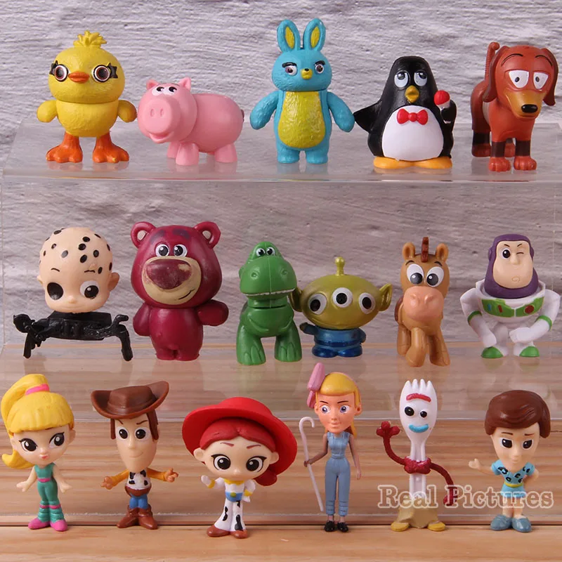 Toy Story 4 Jessie Woody Buzz Lightyear Bullseye Slinky Dog Forky Ducky Bunny Rex Hamm PVC Toy Story Action Figure Kids Toys Set