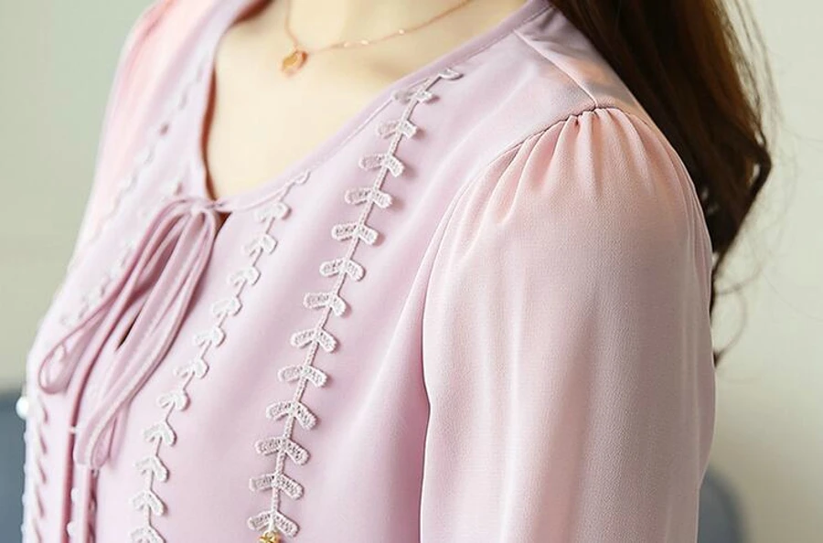 WAN XIANG YUAN Women Shirts 2017 Casual Autumn Long-Sleeved Chiffon Blouse Lady Plus size Blouse for Women Chemise Femme 92312