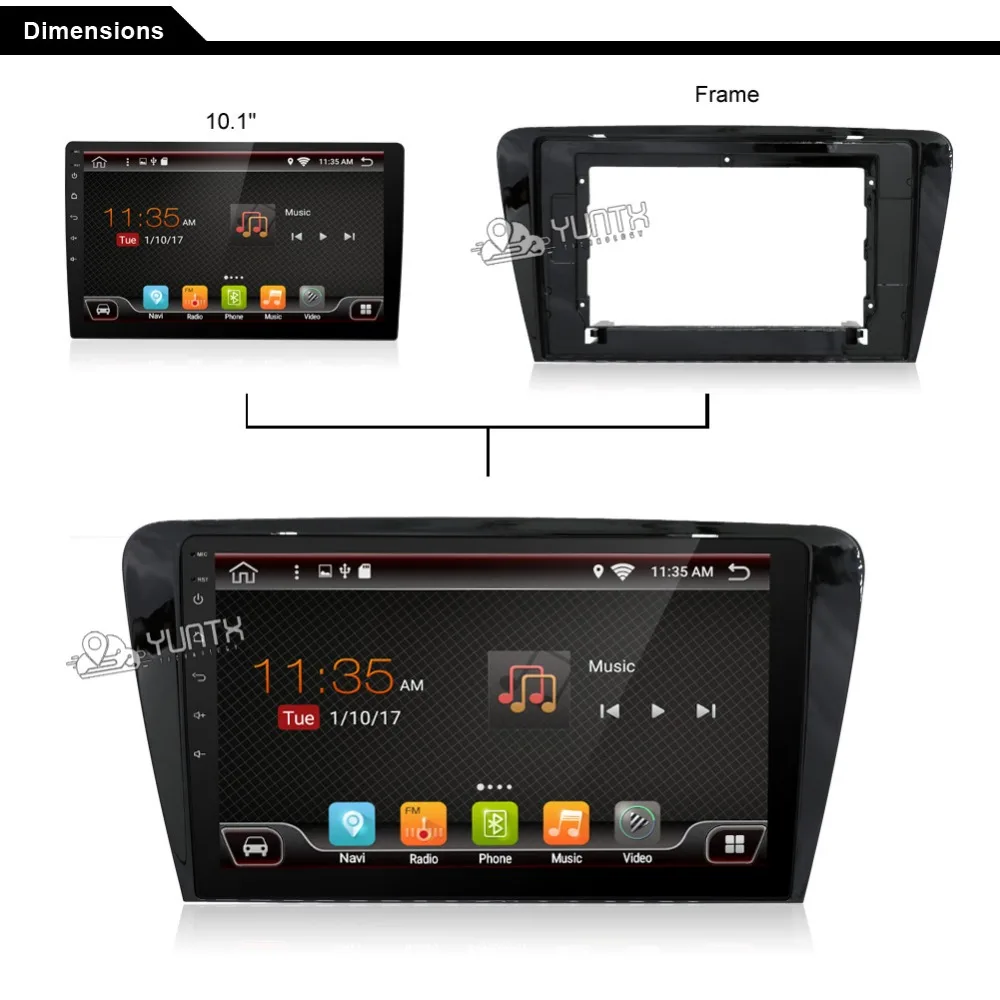 Excellent 2 Din Car DVD GPS For Skoda Octavia 2014 A 5 A5 Yeti Fabia Pure Android 7.1 Quad Core CPU Stereo Radio Navigation Player 13