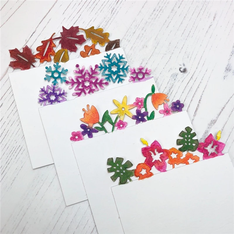 

DiyArts 4 Pcs/lot Metal Cutting Dies Scrapbooking For Card Making DIY Embossing Cuts New Craft Flower Snow Decoration Element
