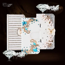 3D bling Diamond Crystal Luxury Flip PU Leather Wallet Case for Samsung Galaxy S8 S9 plus note8 S7 Edge Capa A5 J5