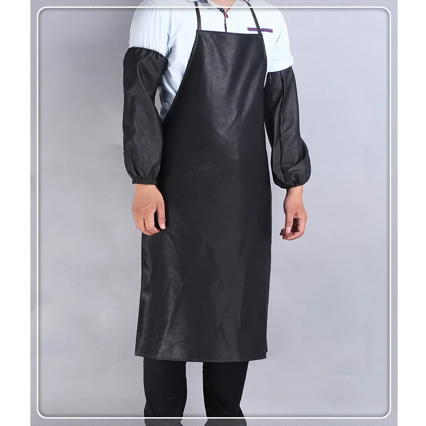 Hot Mens Womens Cafe Commercial Restaurant Chef Kitchen Aprons Convenient,Waterproof and oil-proof PU apron.
