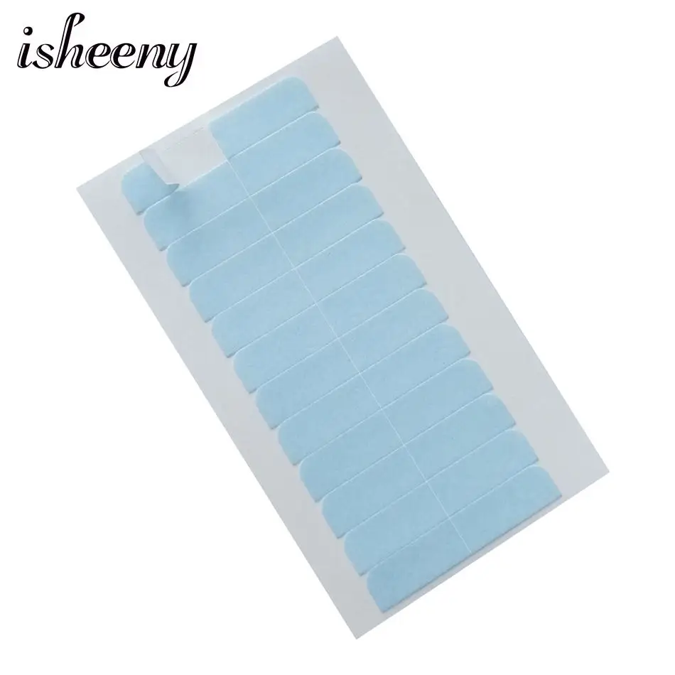 Isheeny 5pcs Double-Side Adhesive Tape Tabs For Lace Wig/Closure/Tape Hair Ecological Super Stick Seamless Replacement Tape Blue