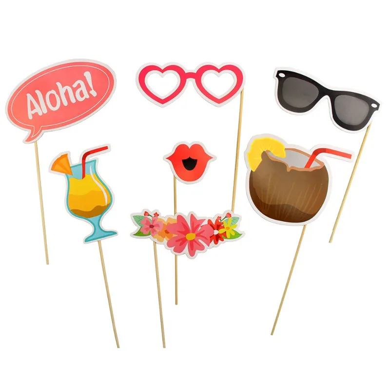 21Pcs Flamingo Photobooth Props Wedding Party Decoration Brithday Photo Booth Kit Accessories Hawaii Tropical PT28 (4)