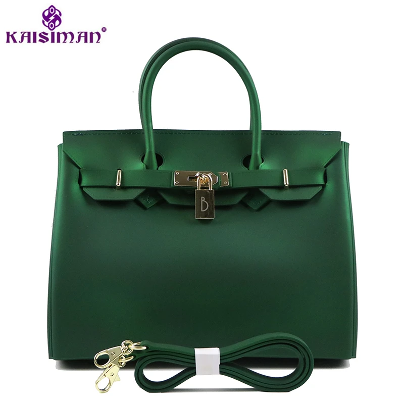 

Luxury Fashion Women PVC Tote Bags Platinum Handbags Famous Brand Lock Designer Women Top-handle Bags Big Jelly Shoulder Bag Sac