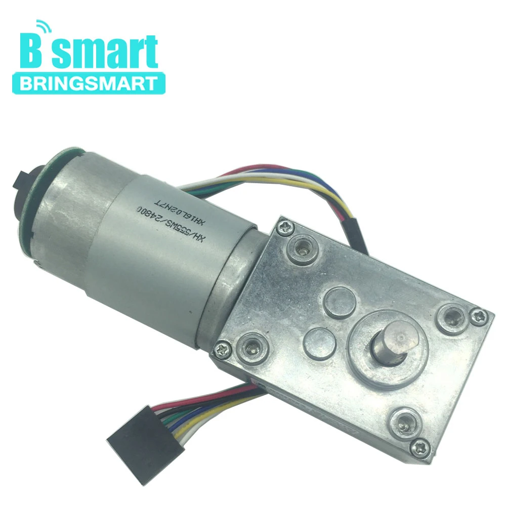 

Bringsmart Toys DIY A58SW-555B Worm Geared Motor Self-Locking Gearbox DC 12V Encoder Disk 24V DC Motor High Torque Reduction