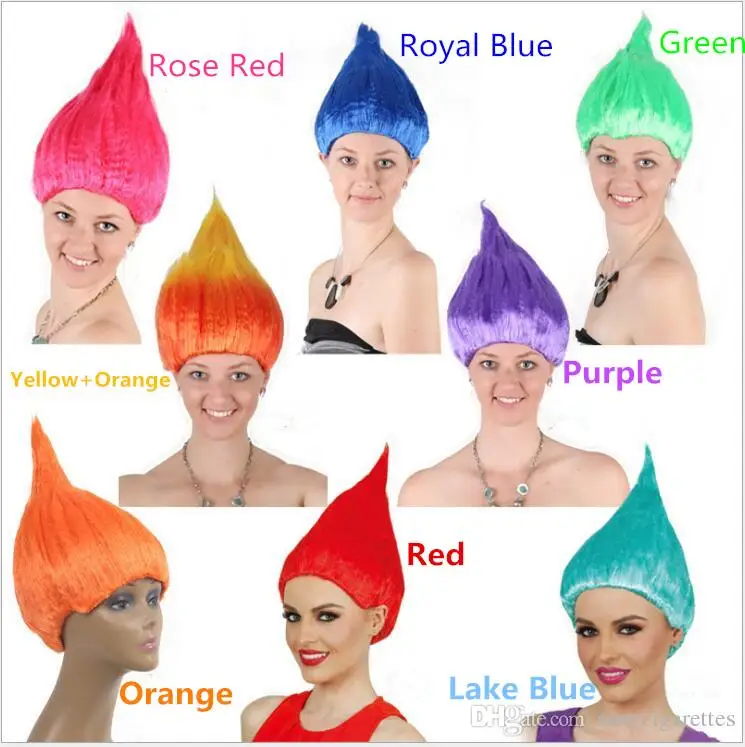 Trolls Poppy Pink Wig Hat Cap Hair Dress Up Costume Accessory Halloween 22/"