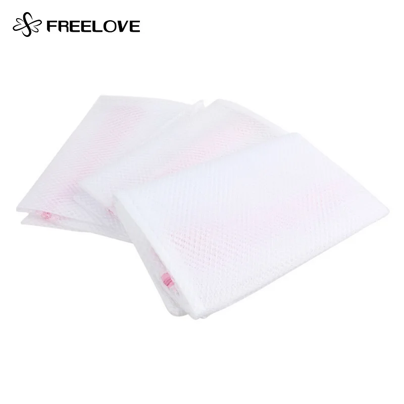 شبكة النايلون الصلبة الأبيض البرقوق أكياس الغسيل 50x50 سنتيمتر الوردي سستة نوعية القماش تنظيف أكياس التخزين