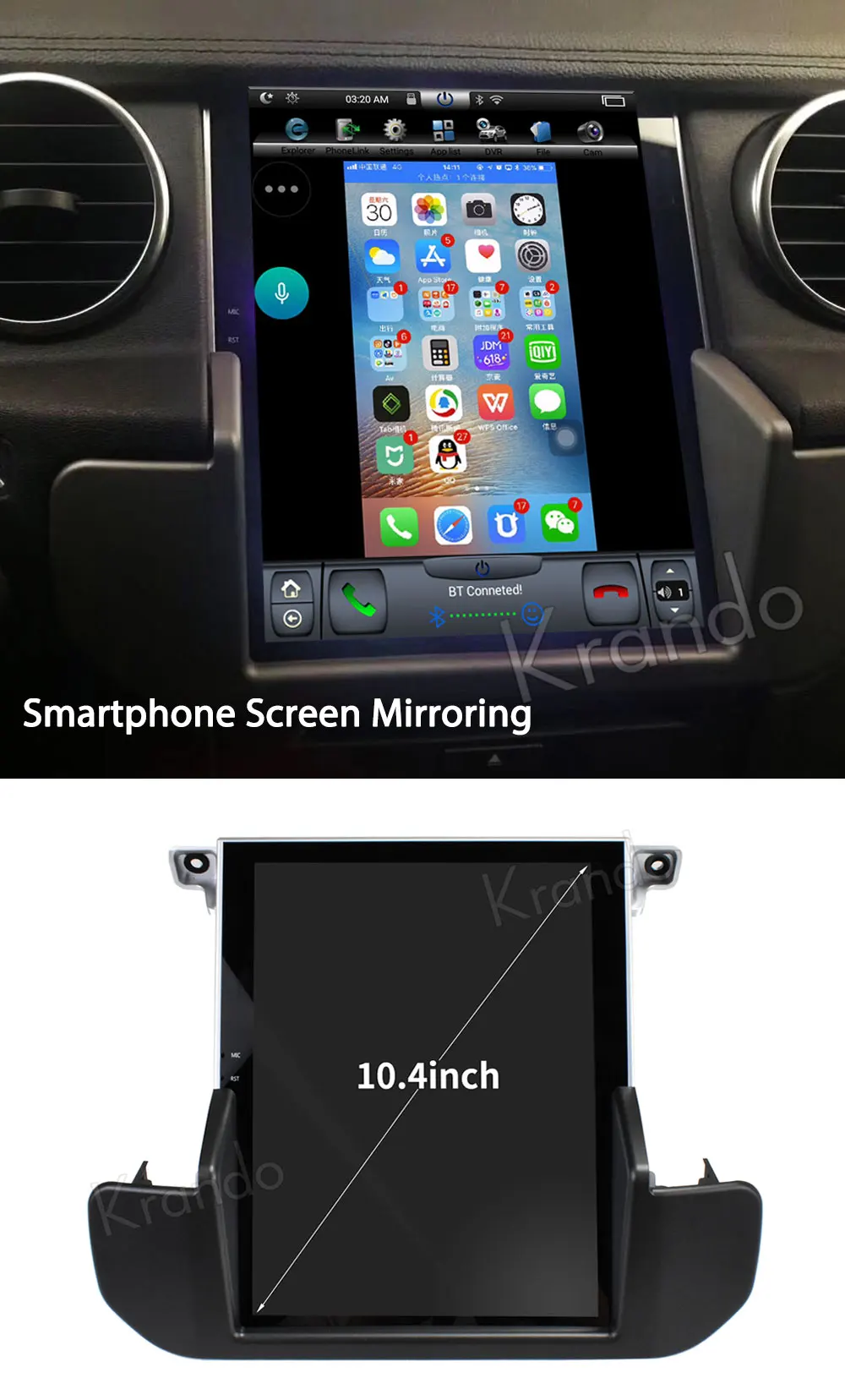 Krando Android 4,4 10," Тесла вертикальный сенсорный экран автомобильный Радио плеер gps для Land Rover Дискавери 4 2011- навигационная система