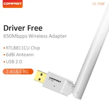 Comfast хотя стены сетевая карта 650 Мбит/с Бесплатный диск двухдиапазонный 2,4G& 5,8G Wifi USB адаптер 2* 6dBi антенны Wifi удлинитель CF-758F