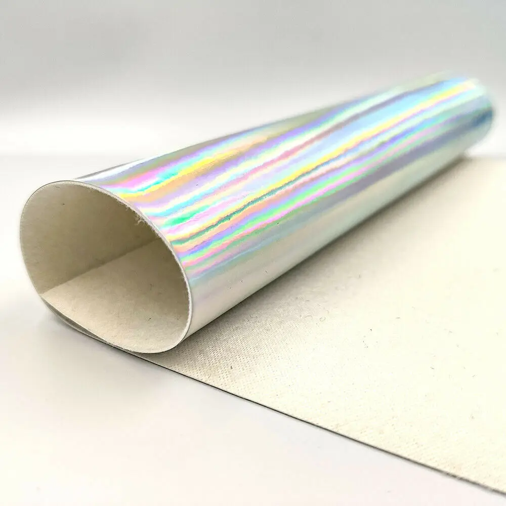 3D Laser iridescent Rainbow Mirrored Faux PU Leather Fabric Craft Cloth Bow Earring DIY Craft Material A5 20*15cm Sheets leather fabric
