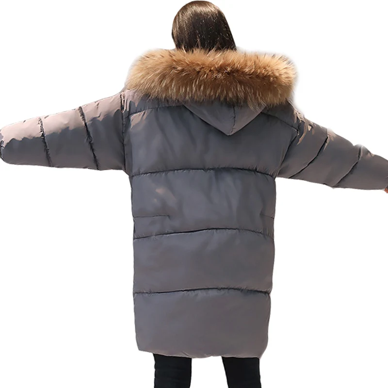 2018 New yellow Winter Jacket Women Parka Fake Fur Collar Down Wadded Female outerwear Cotton-Padded Jackets Women Winter Coat