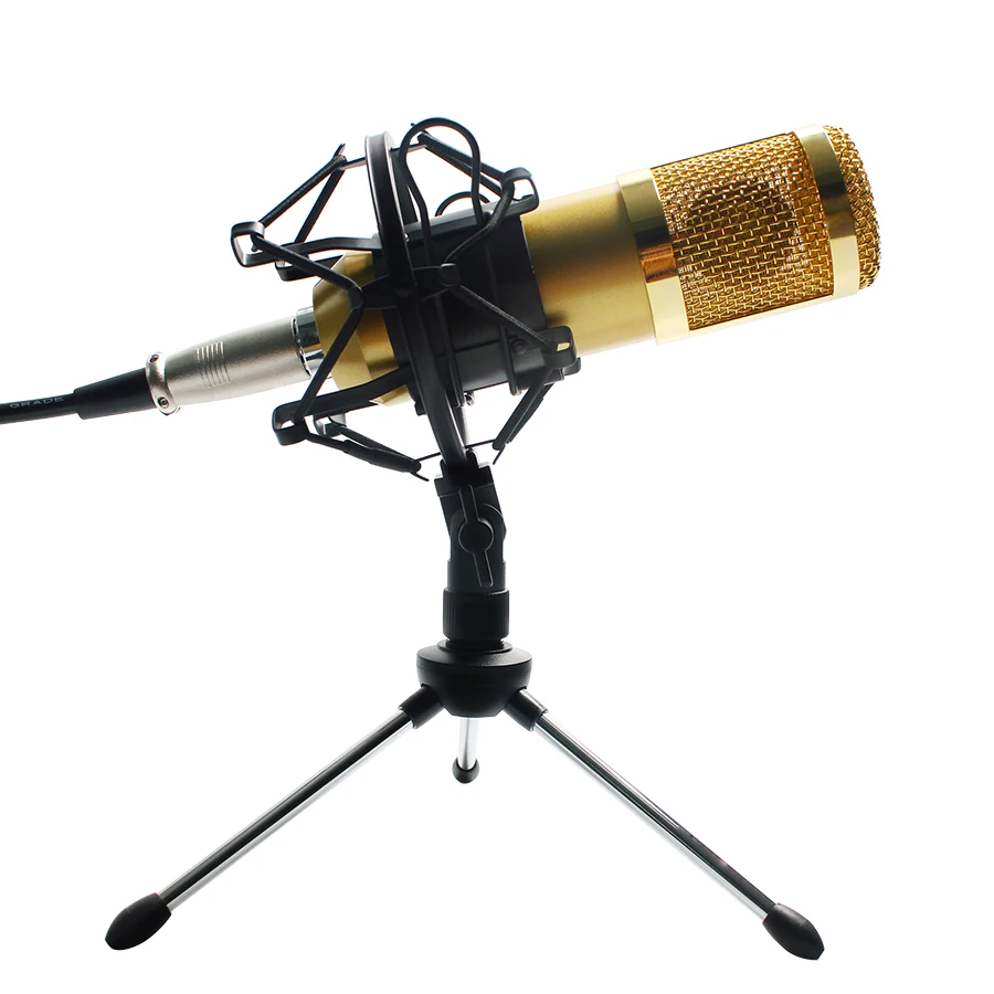 

BM800 Condenser Microphone Sound Recording Karaoke Mikrofon For Computer+Shock Mount+Foam Cap+Cable As BM 800 Studio Microphone