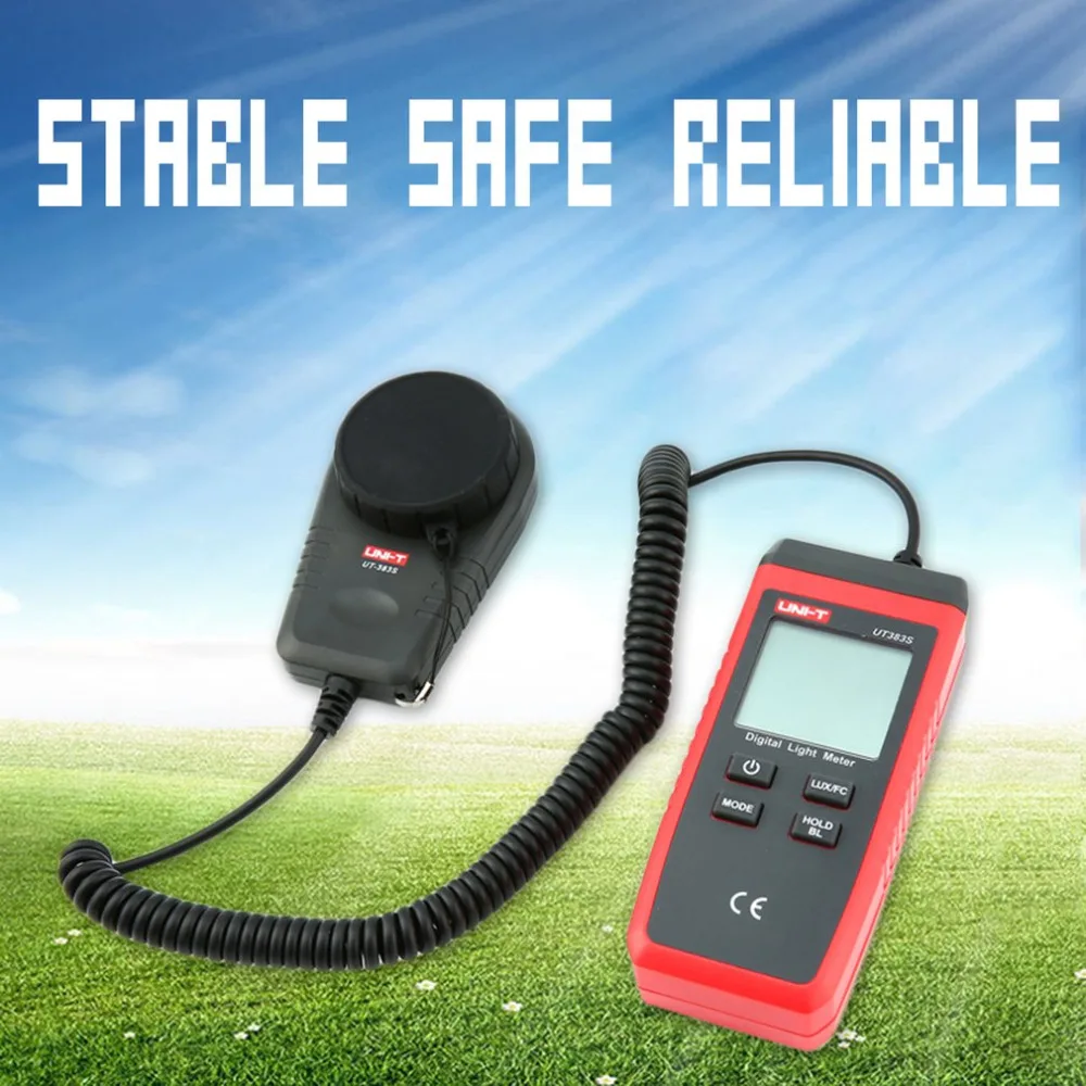 

Benetech UT383S Digital Light Lux Meter 199900 Illuminance Lux / FC Luminometer Photometer Lighting Tester Portable Testing
