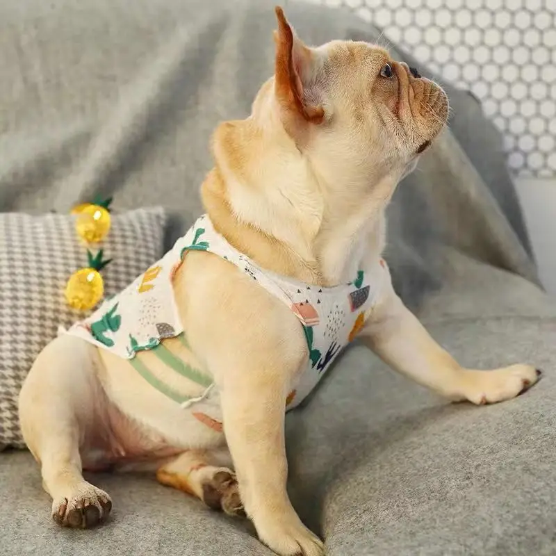 Милая Солнцезащитная футболка для собак Одежда для маленьких собак летняя одежда для собак Французский бульдог Йоркширский Рубашки Щенок Одежда для кошки жилет
