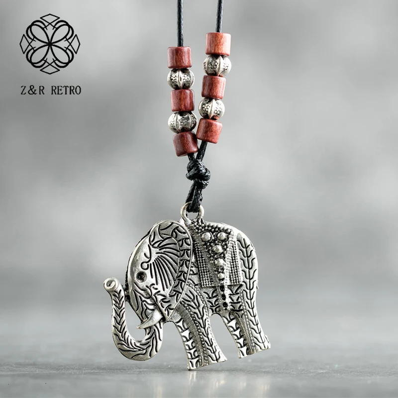 

Vintage Necklaces&Pendants Animal Design Wood Pendant Handmade Jewelry Necklace Female Rope Chain Accessories Gifts For Women