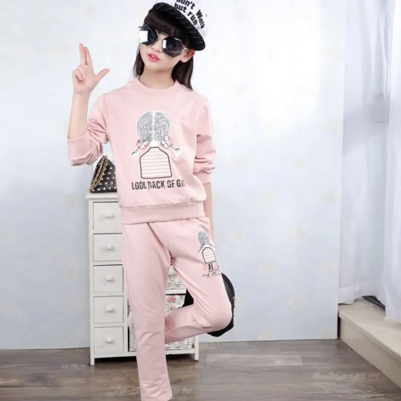 

Children's Wear 2018 New Girls 'Spring Dress Set 2 Pieces Children's Spring and Autumn Sports Casual Wear Thin Money