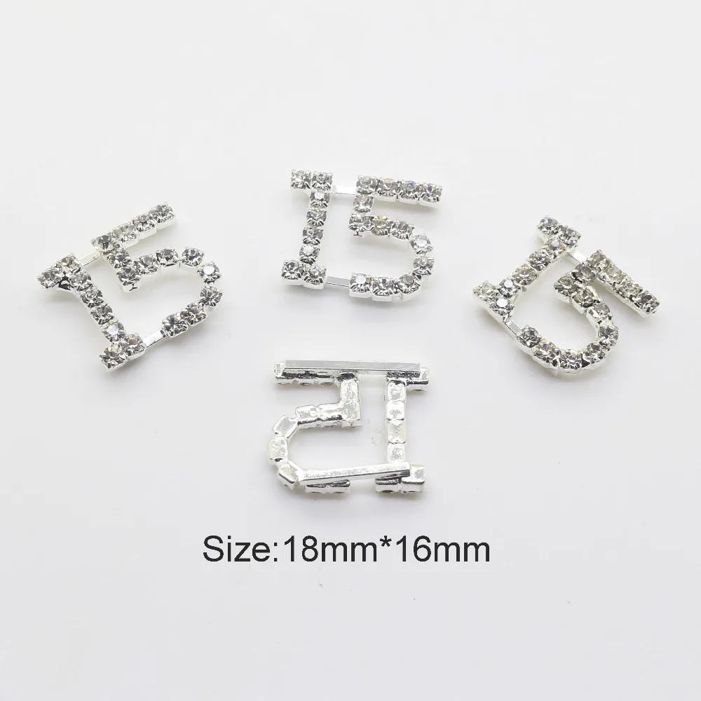 

10pc18*16mm Silver Digital "15" Metal Button Card Making DIY Wedding Invitations Handmade Hair Jewelry Garment Shoes