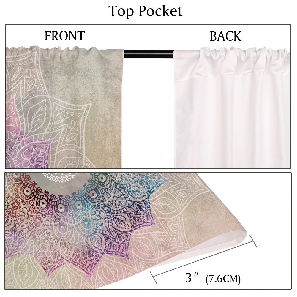 Cortinas de Mandala de miraille para cortinas de tratamiento de ventana térmica de bloqueo de luz de dormitorio