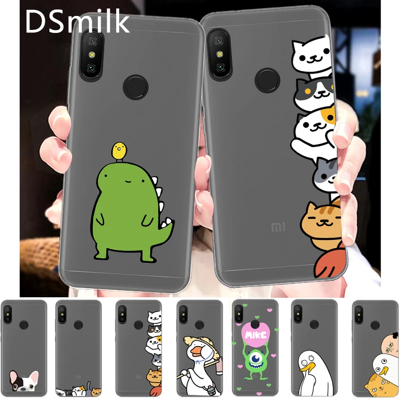 

DSmilk Cute TPU Case for XiaoMi RedMi 6 5 4 Pro Plus 6A 5A 4A 4X Soft Clear Silicone Cover Protective Phone Back Cases Dog