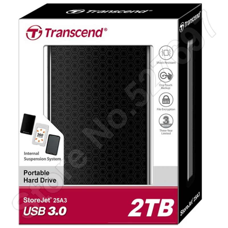 Transcend 25A3 USB 3.0 External Hard Disk Drive 2TB HDD