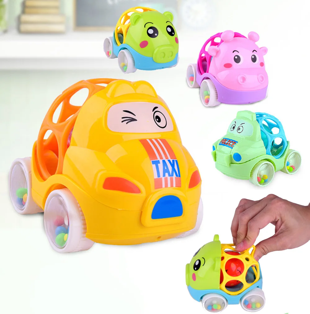 Baby Rattles Plastic Non toxic Animals Hand Jingle Shaking Bell Car