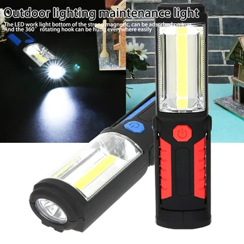 

COB LED Mini Hanging Light Work Inspection Flashlight Torch Lamp Handle Magnetic Pocket Torch Bright Outdoor Lighting For Campin