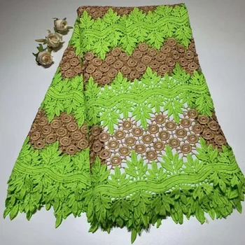 

fashion style 2019 5yards african double colour water soluble lace fabric for women dress DFFE222