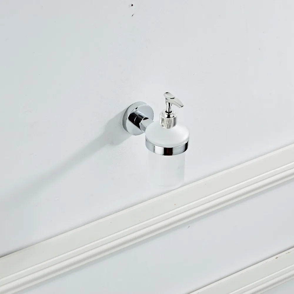 SmileMonkey Wall mounted liquid soap dispenser with chrome +frosted Glass container/bottle bathroom accessories Liquid SmileMonkey Wall mounted liquid soap dispenser with chrome +frosted Glass container/bottle bathroom accessories Liquid