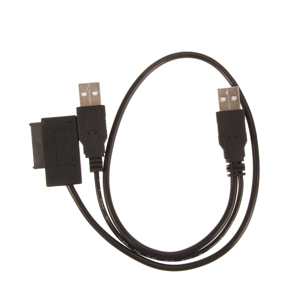 Тонкий адаптер USB от 2 0 до 7 + 6 13Pin для SATA CD/DVD оптического привода Прямая
