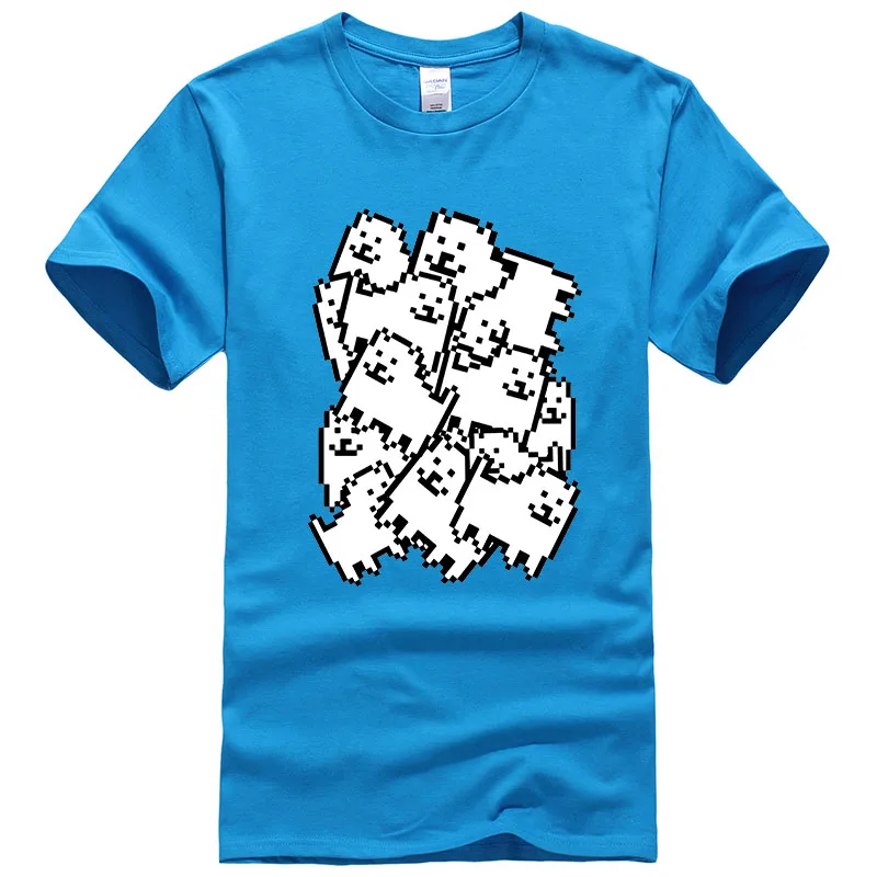 Горячая Для мужчин модные игры футболки Undertale надоедливая собака с принтами аниме, хлопковые повседневные футболки по индивидуальному заказу T321