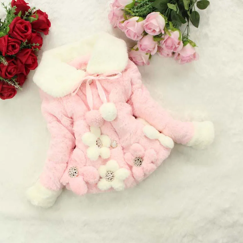 Benemaker/Детские Зимние флисовые куртки с искусственным мехом для девочек; пальто; комбинезоны; одежда для малышей; ветровка; плотная верхняя одежда; JH109
