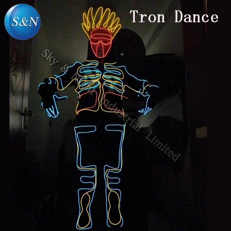 Cheap Tron Dance/LED Clothing./ Luminous /Neon EL Wire Costume / dance costume+Free Shipping