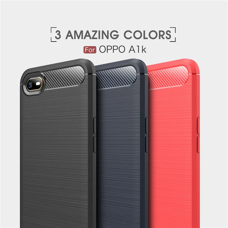 Чехол для телефона из углеродного волокна OPPO A1K чехол мягкого ТПУ задняя крышка