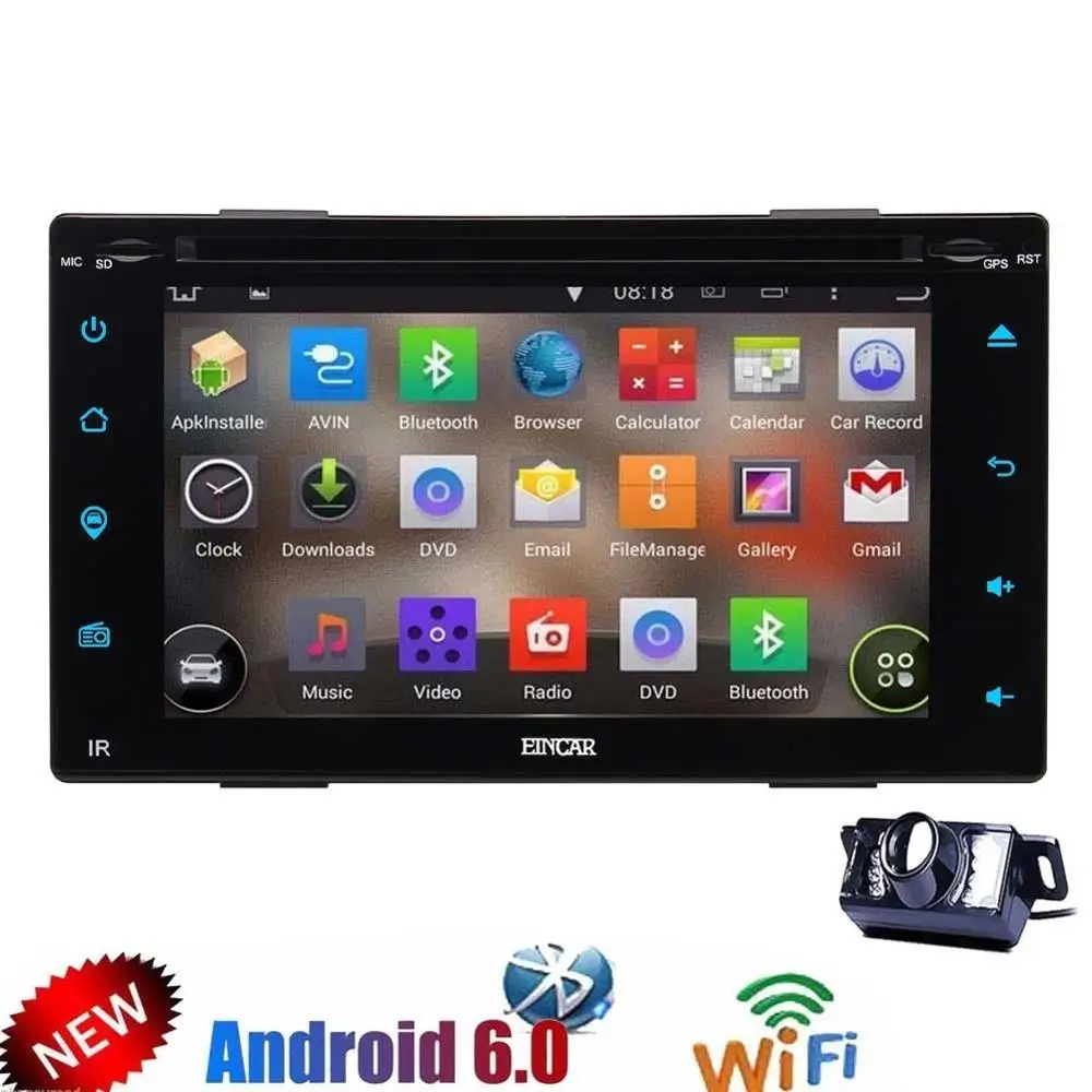 Два 2DIN универсальный Android 6.0 4 ядра 1024*600 dvd стерео GPS навигации Радио Видео Аудио