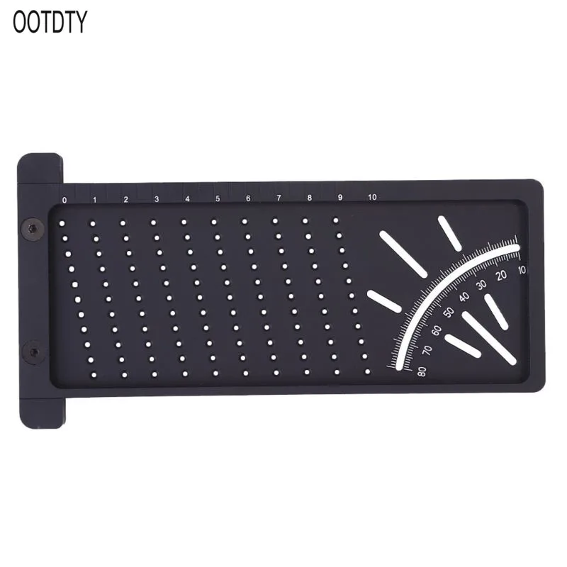 

OOTDTY 3D Hole Square Angle Measuring Ruler With Gauge Woodworking Measurement Meter Carpentry Tool