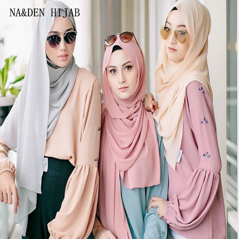 

55 colors hot sale high quality plain bubble chiffon solid shawls headband beach hijab summer muslim wraps scarves/scarf 10pcs