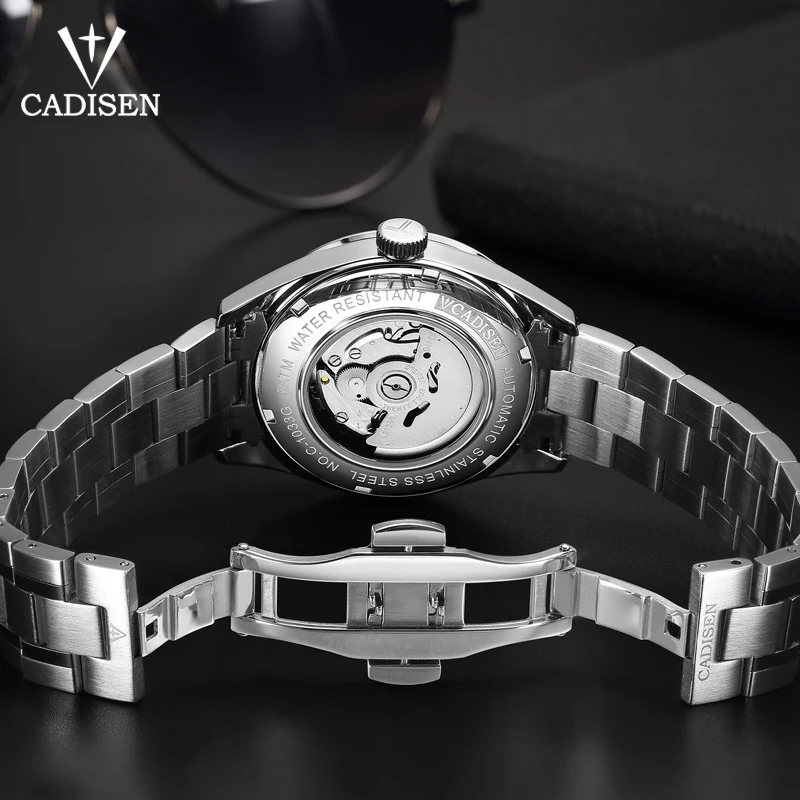 Cadisen Top Brand Luxury Men Business Watch Steel Men Watch Automatic Mechanical Male Wirstwatch-5