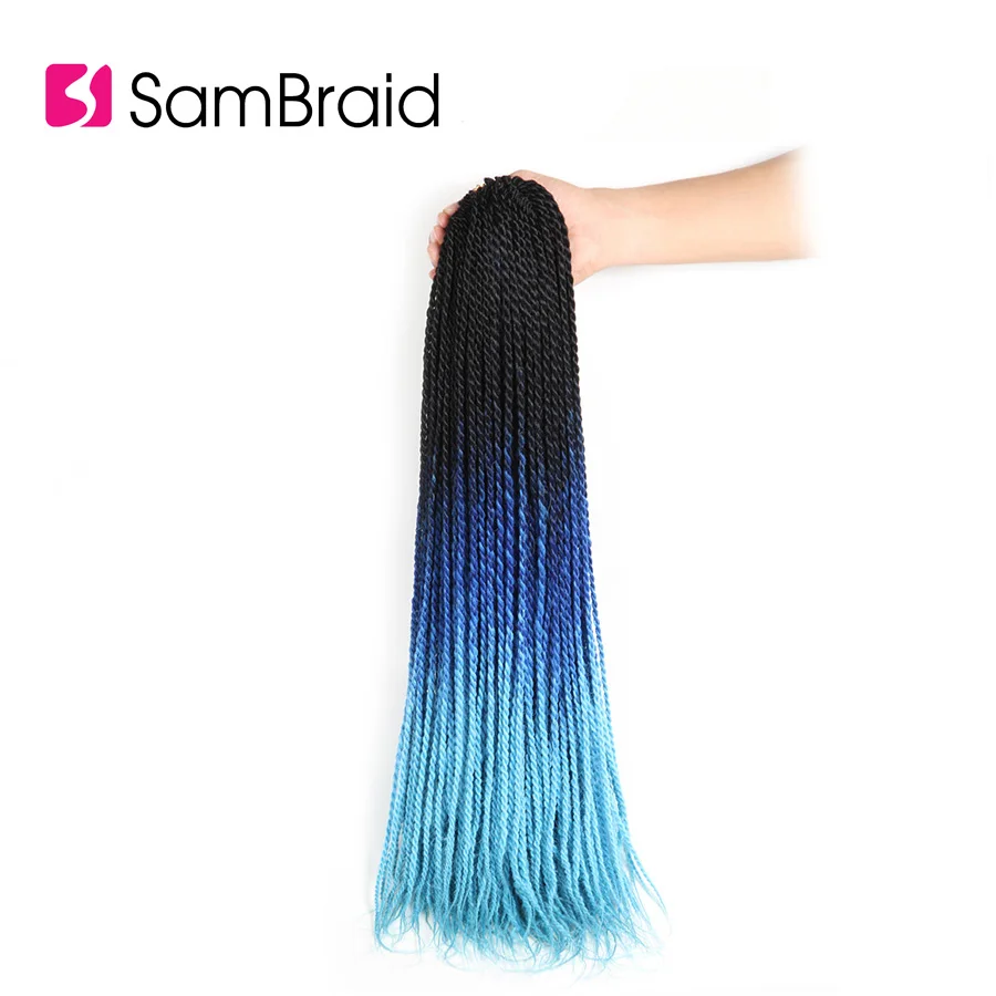 SAMBRAID розовый Омбре Сенегальские накрученные волосы крючком оплетка волос 2" 30 прядей 100 г синтетическое плетение волос для черных женщин - Цвет: #60