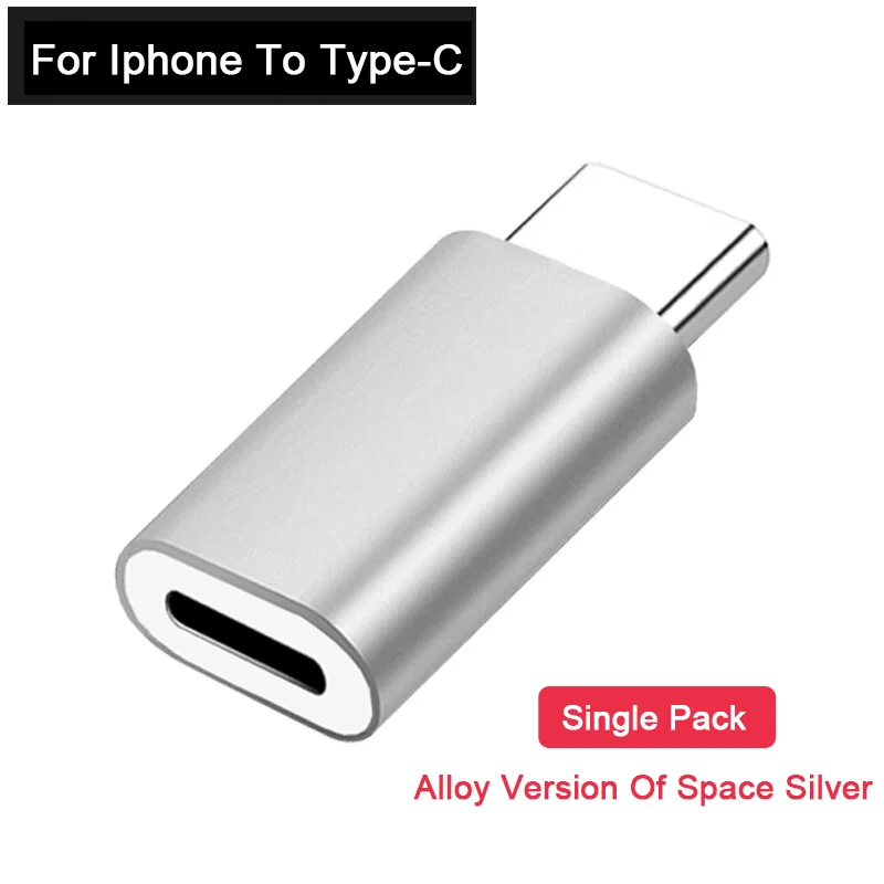 Для Lightning Pin to type C USB-C конвертер из алюминиевого сплава для зарядки type-C коннектор адаптер для huawei Android смартфон