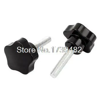 

2 Pcs M8 x 40mm Male Thread 36mm Star Head Dia Screw On Type Clamping Knob